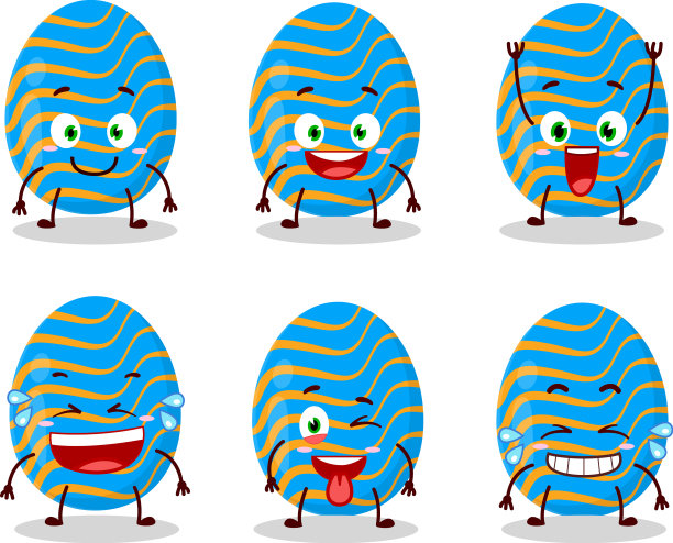 卡通人物淡蓝色的复活节彩蛋图片下载