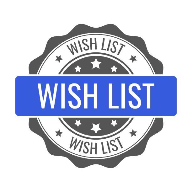 愿望清单盖章，盖章。矢量徽章，图标模板。插图孤立在白色背景上。图片下载
