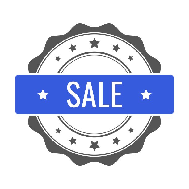 销售印章、公章。矢量徽章，图标模板。插图孤立在白色背景上。图片下载