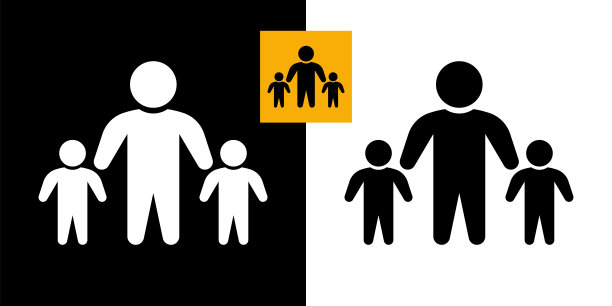 父亲和这个孩子，领导的象征。图片下载