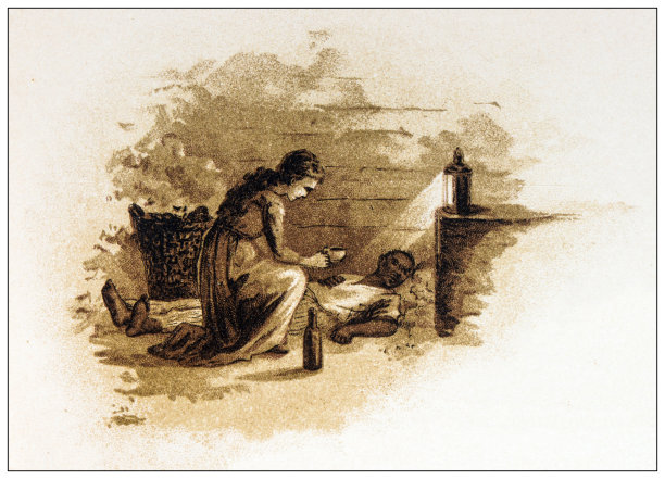 汤姆叔叔小屋小说中的古董插图图片下载