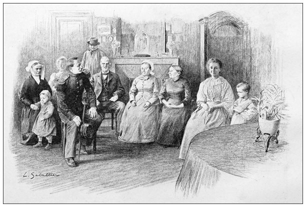 古代形象:士兵的家庭图片下载