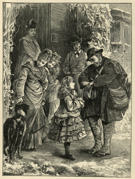 圣诞节在乡村，邮差的到来，维多利亚19世纪70年代图片下载