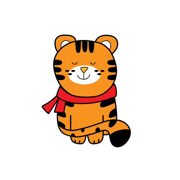 可爱的卡通条纹老虎有趣的小老虎上图片下载
