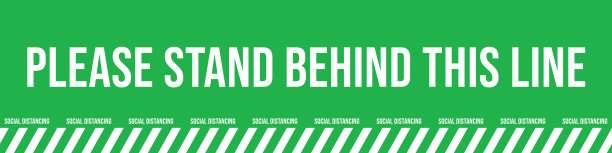 社会距离。墙壁，窗户或地板贴花。COVID-19流感大爆发的危险，流感毒株病例作为大流行概念横幅平面风格插图素材插图图片下载