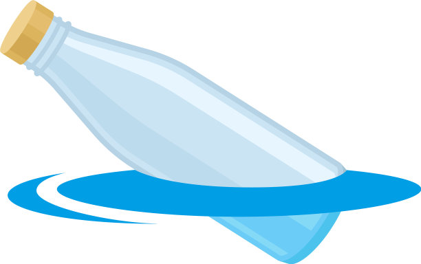 玻璃瓶浮在水中图片下载