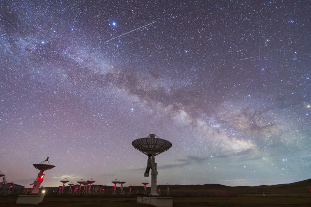 射电望远镜和银河系图片下载