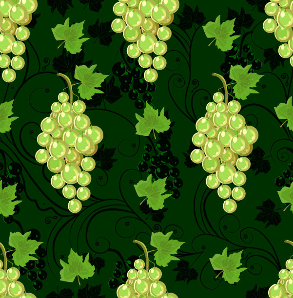 葡萄藤金银丝无缝模式图片下载
