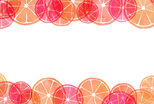 水彩风格可爱的柑橘背景插图图片下载