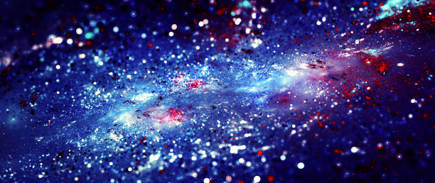 带有散景的彩色发光宽屏星场图片下载