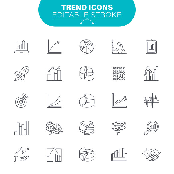 趋势可编辑的笔触图标图片下载