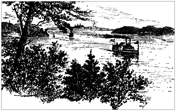 古董插图美国，明尼苏达州的地标和公司:湖Minnetonka图片下载