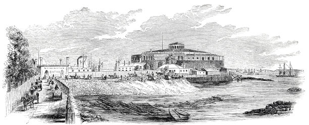 纽约，城堡花园和炮台，1853年图片下载