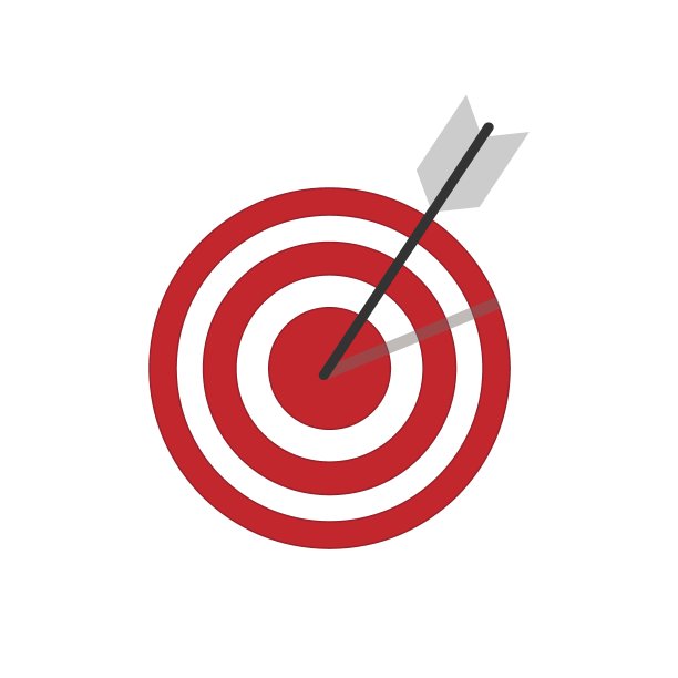 飞镖目标图标矢量。孤立在白色背景上图片下载