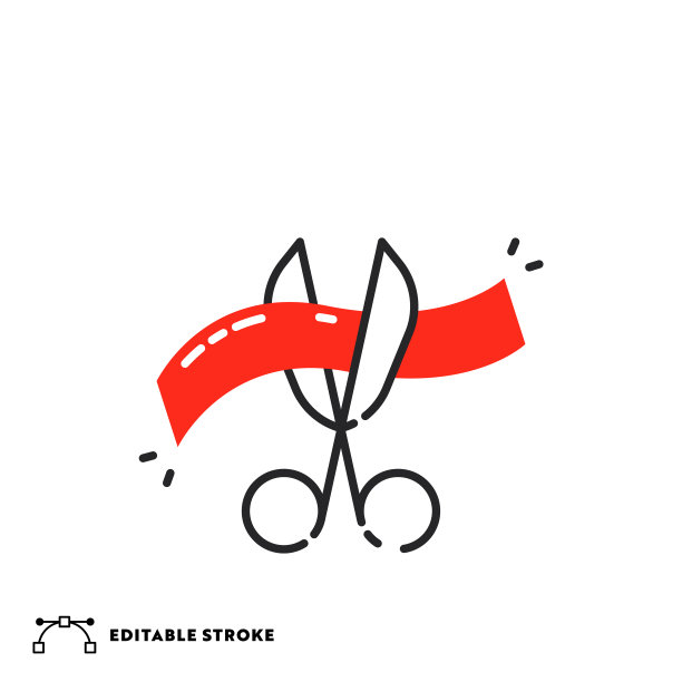 打开可编辑描边的平线图标图片下载