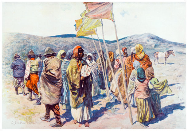 古色古香的形象:巴塔哥尼亚、镰丸子节日舞蹈图片下载