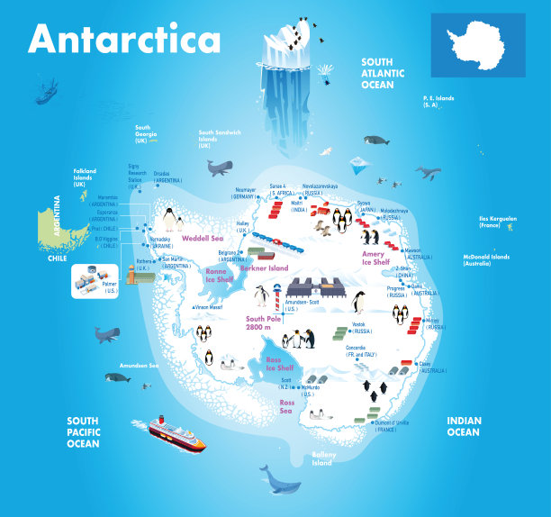 南极旅行地图图片下载