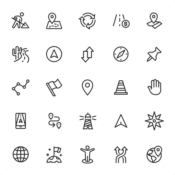 导航和地图-大纲图标设置图片下载