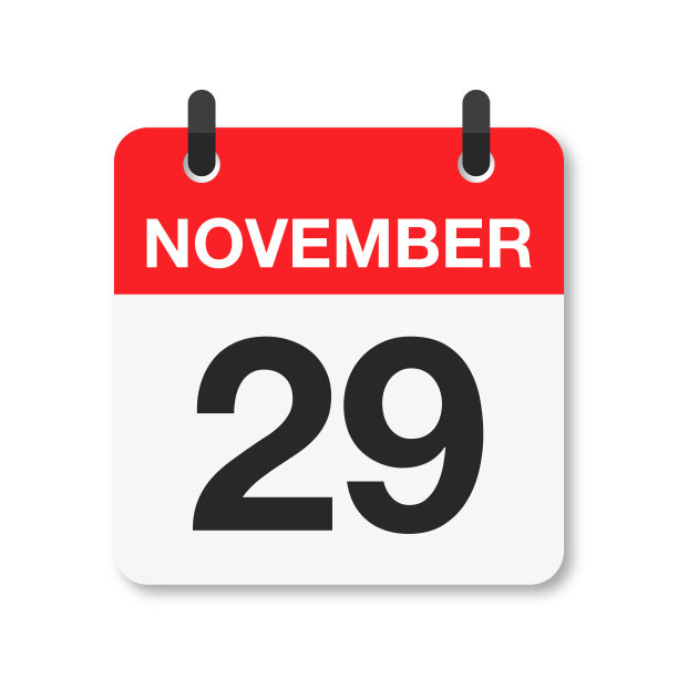 11月29日-每日日历图标-白色背景图片下载
