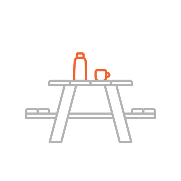 野餐表图标与可编辑的笔触图片下载