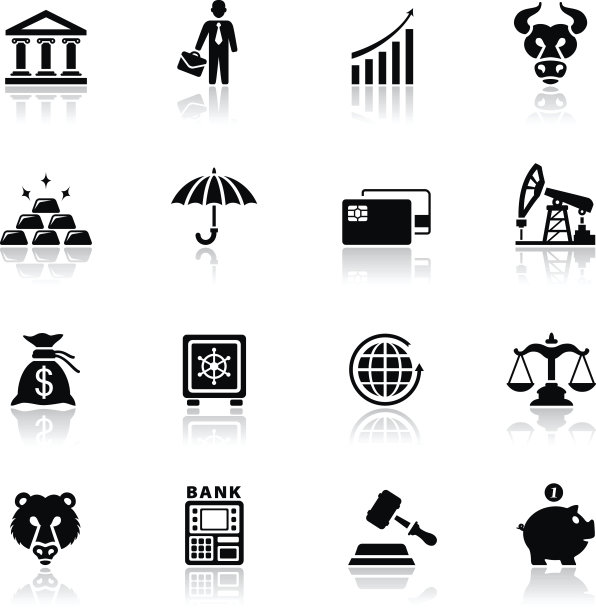 金融和银行图标设置图片下载