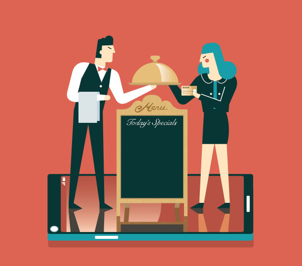 在线食品服务——女商人图片下载