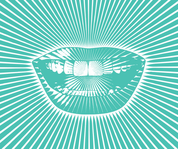 矢量雕刻的幸福女人的嘴和嘴唇图片下载