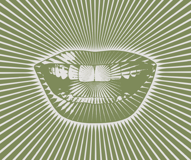 矢量雕刻的幸福女人的嘴和嘴唇图片下载