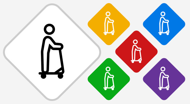 男人在电动滑板车上的图标图片下载