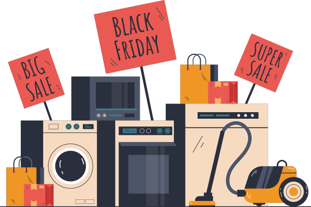 黑色星期五家电打折设计图片下载