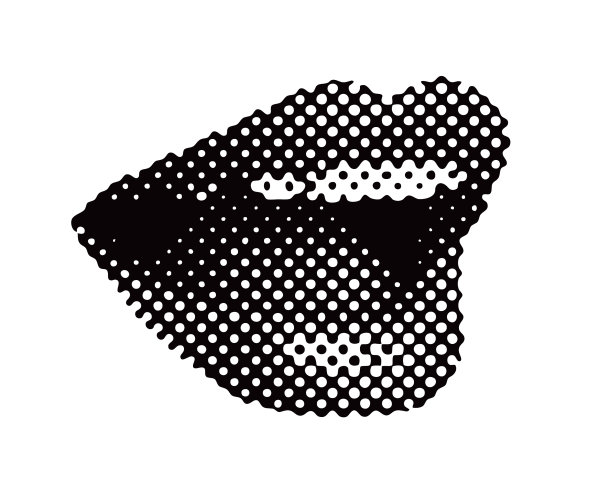 半色调点模式微笑的女性嘴唇图片下载