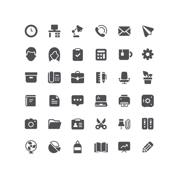 扁平办公室商业工作场所图标图片下载