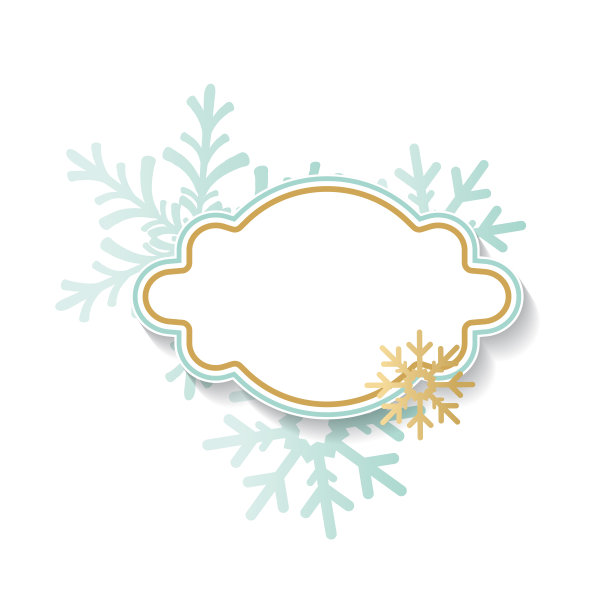 空白蓝色和金色的圣诞节标签与装饰品图片下载