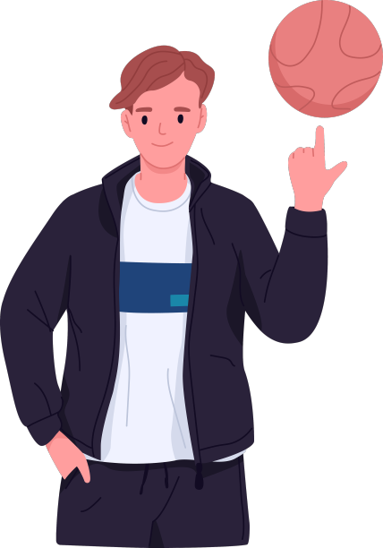 少年用手指旋转球图片下载