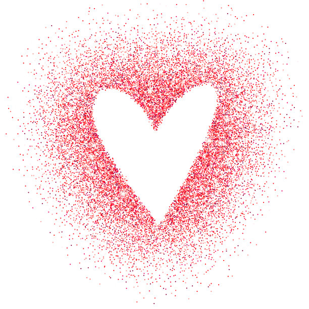 红色闪光与心形空白的白色背景图片下载