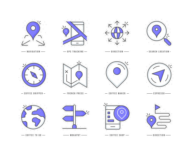 导航平线彩色图标图片下载