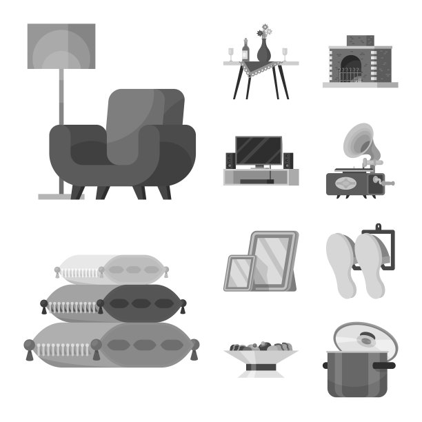 房间和风格标志的集合图片下载