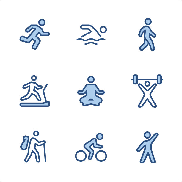 锻炼-像素完美的蓝色图标图片下载