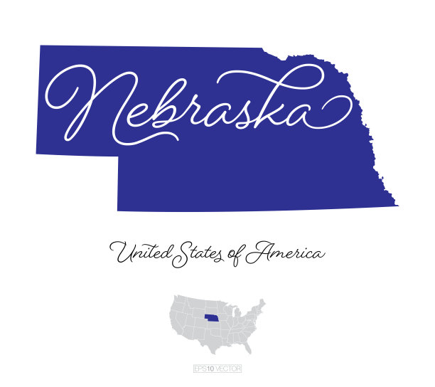 内布拉斯加州矢量地图插图图片下载