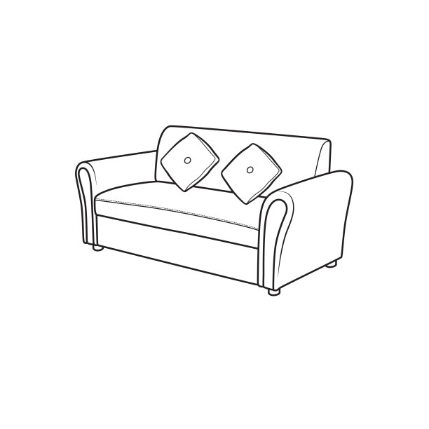 黑白沙发图片为儿童彩色卡通。这是为家长和教师提供的学前教育和家庭培训的矢量插图。图片下载