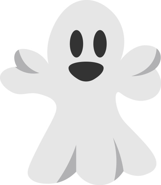 白色背景上的鬼魂图片下载