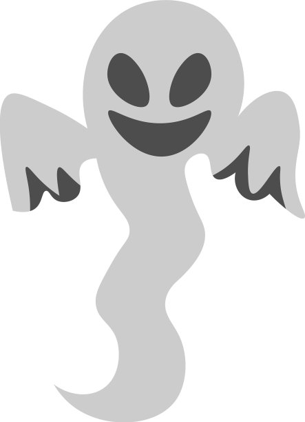 白色背景上的鬼魂图片下载