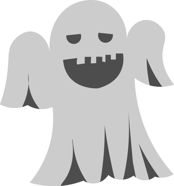 白色背景上的鬼魂图片下载