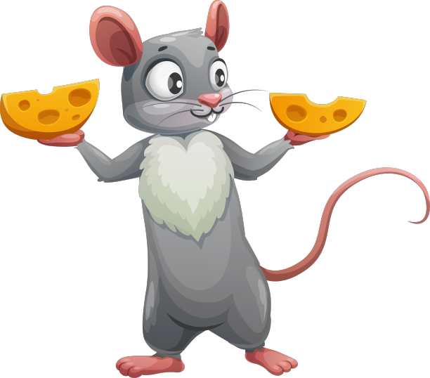 卡通老鼠和两半奶酪图片下载