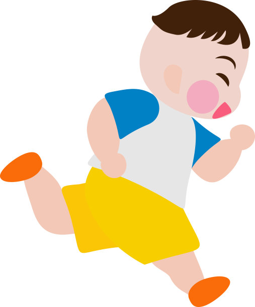 卡通的孩子的发展。孩子成长阶段。这套可爱的孩子学习从蹒跚学步到跑步。孩子学习并试着跑，开始跑。向量,插图,EPS10图片下载