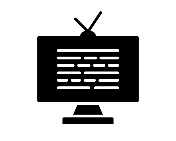 电视黑线和填充矢量图标图片下载