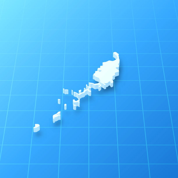 帕劳3D地图上的蓝色背景图片下载