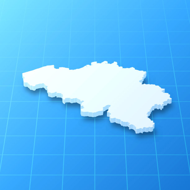 比利时3D地图上的蓝色背景图片下载