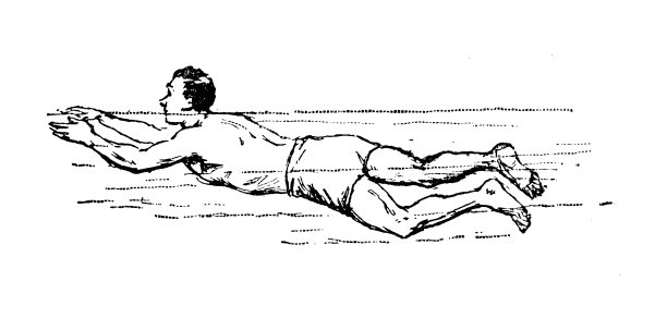 古董古法国版画插图:游泳课图片下载