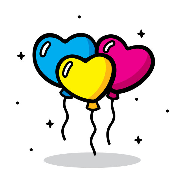 心形气球涂鸦6图片下载